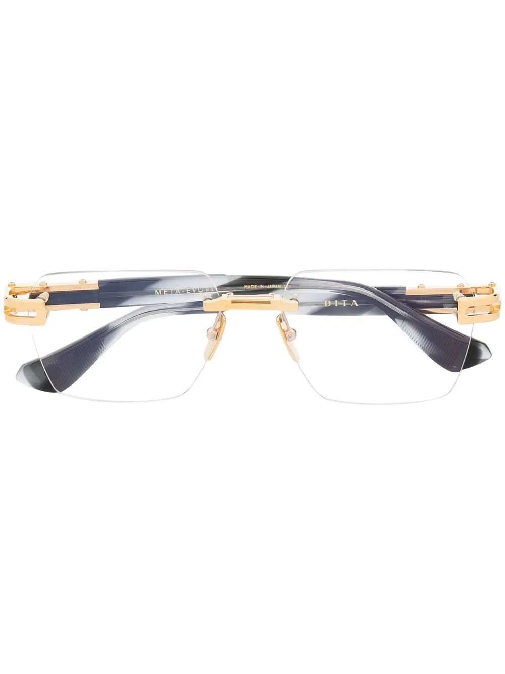 

Очки в квадратной безободковой оправе Dita Eyewear, золотой