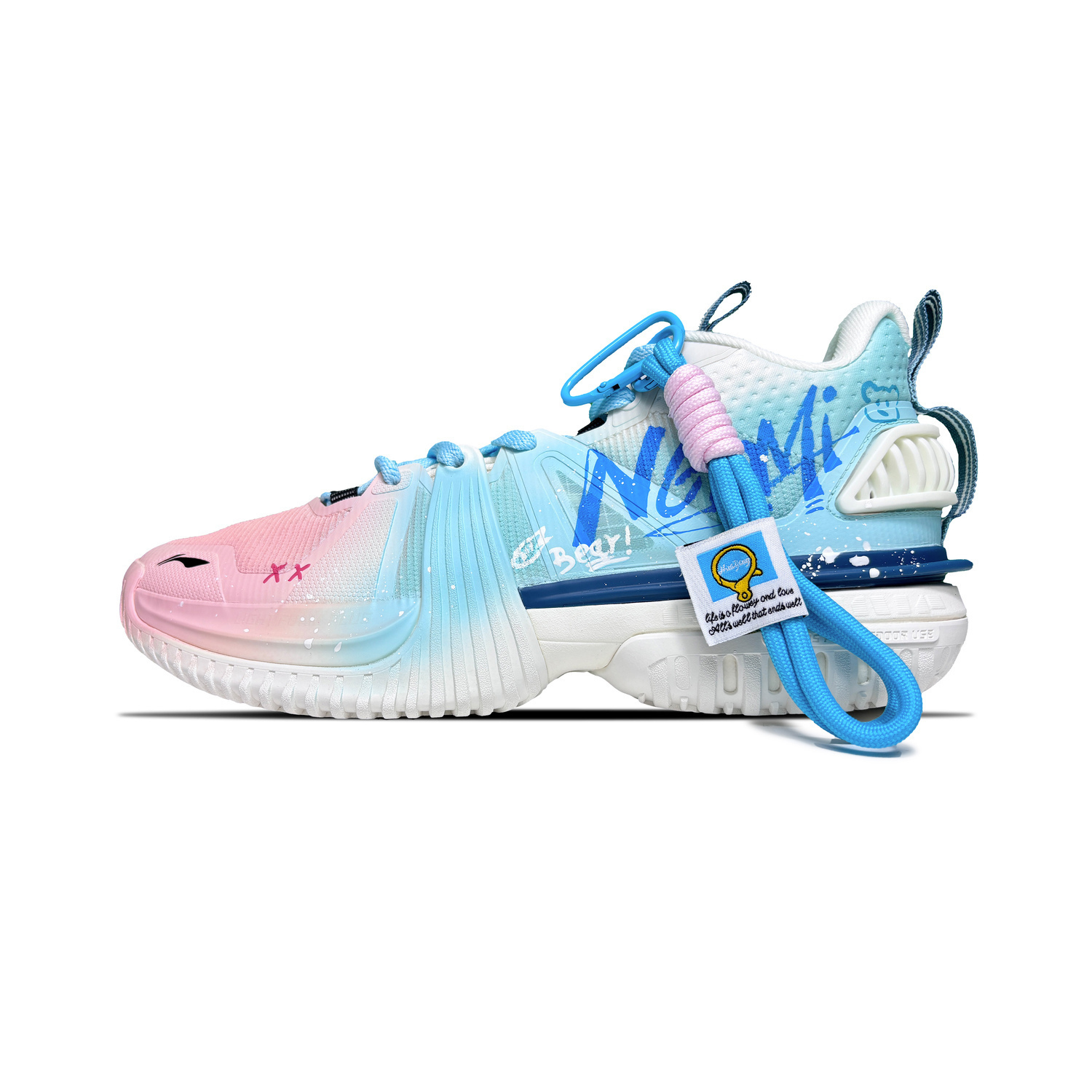 

LINING Кроссовки баскетбольные мужские Storm 2024 Shock Absorbers Slip Resistant Breathable низкие Sky Blue