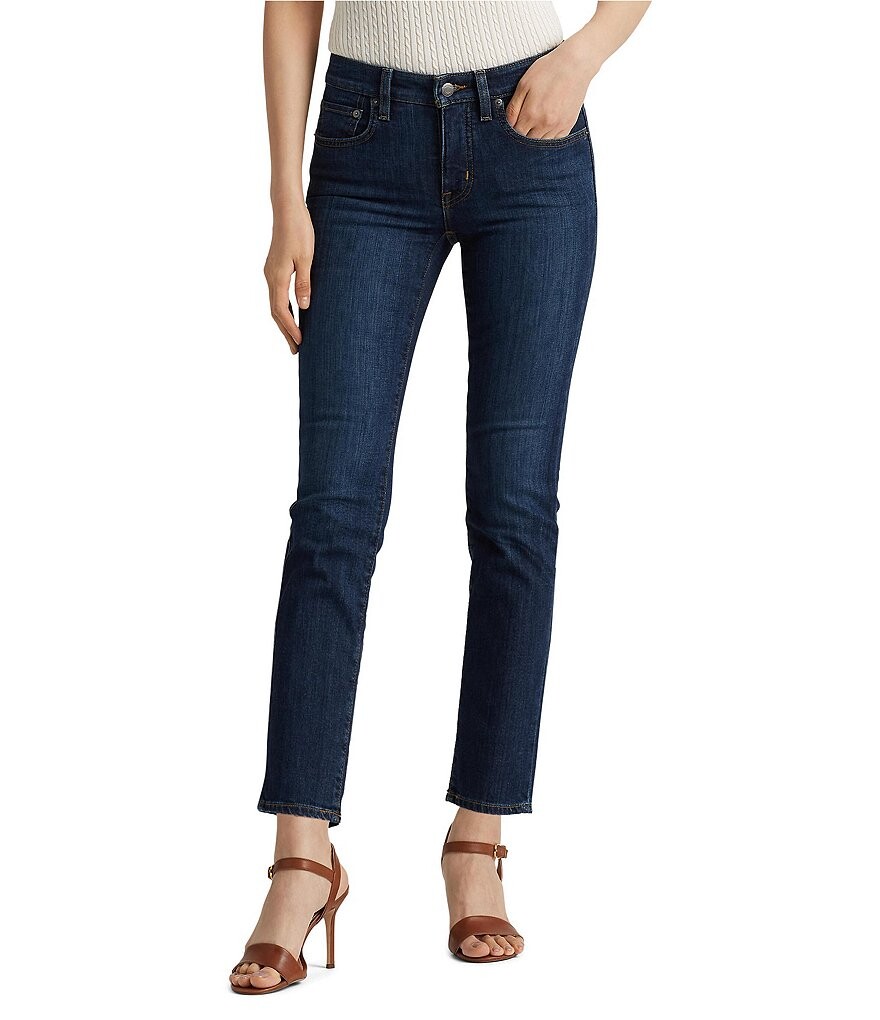 

Джинсы прямого кроя Lauren Ralph Lauren Petite Size Premier, синий