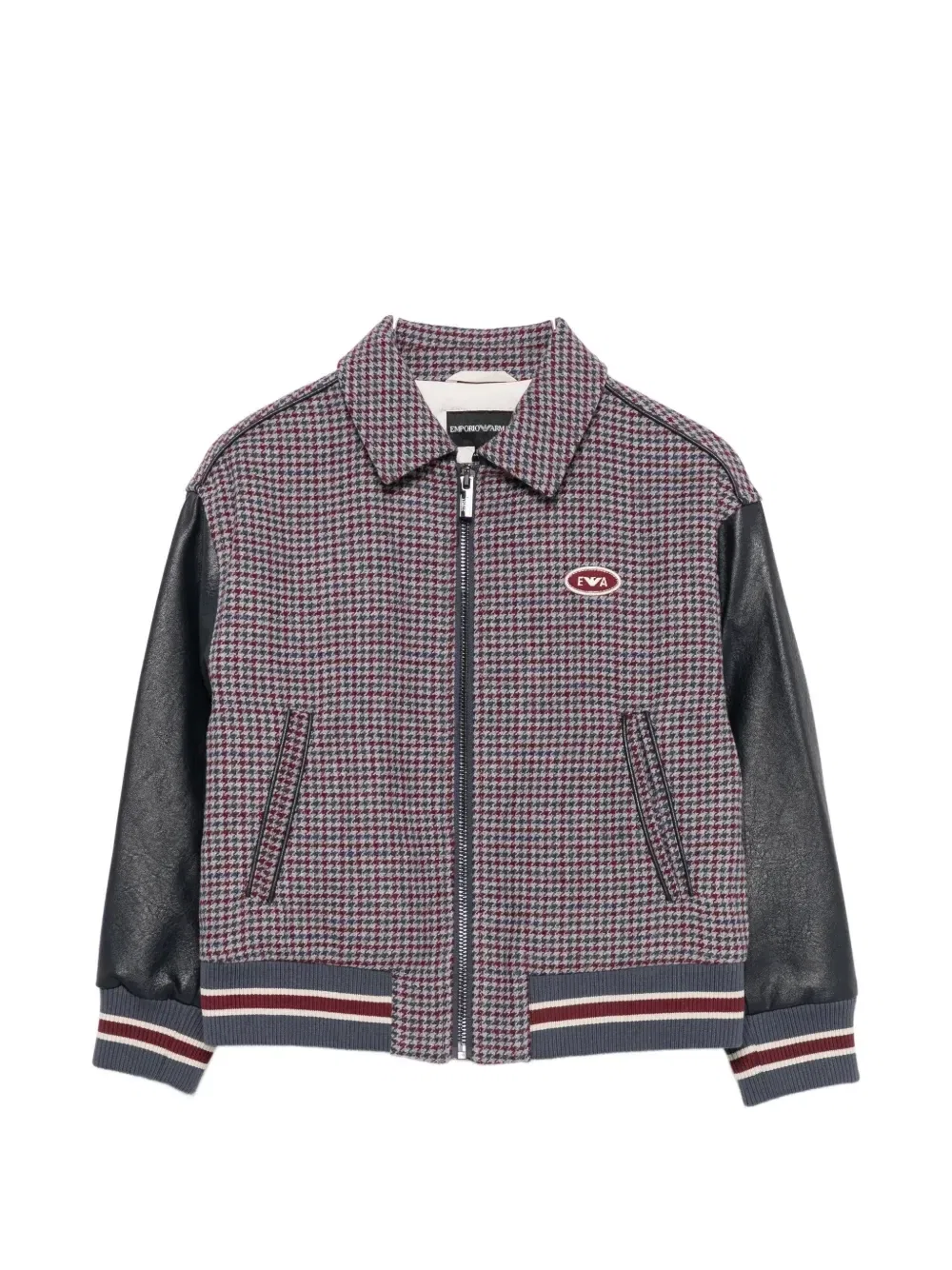 Куртка с рукавами из искусственной кожи Emporio Armani Kids, синий