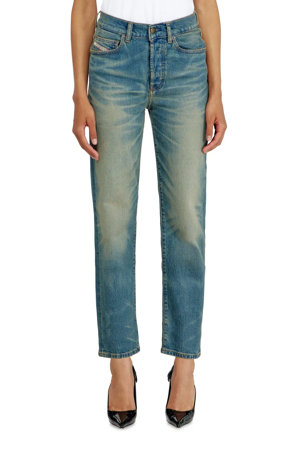 Женские джинсы с высокой посадкой Regular Jeans High Waist 1981 D-Went Diesel, синий