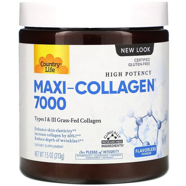 

Maxi-Collagen 7000 порошок, Country Life, без вкуса, 213 г