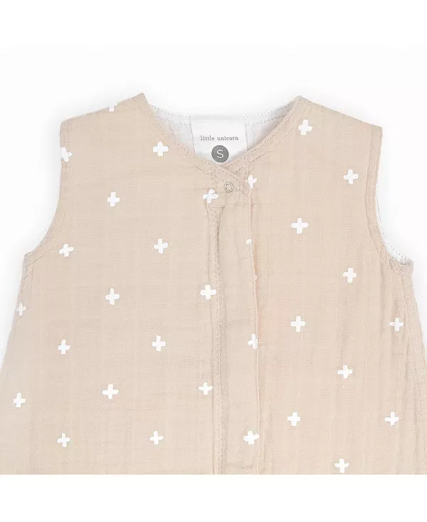 Детский спальный мешок для новорожденных Cotton Muslin Little Unicorn, Taupe Cross — фото 2