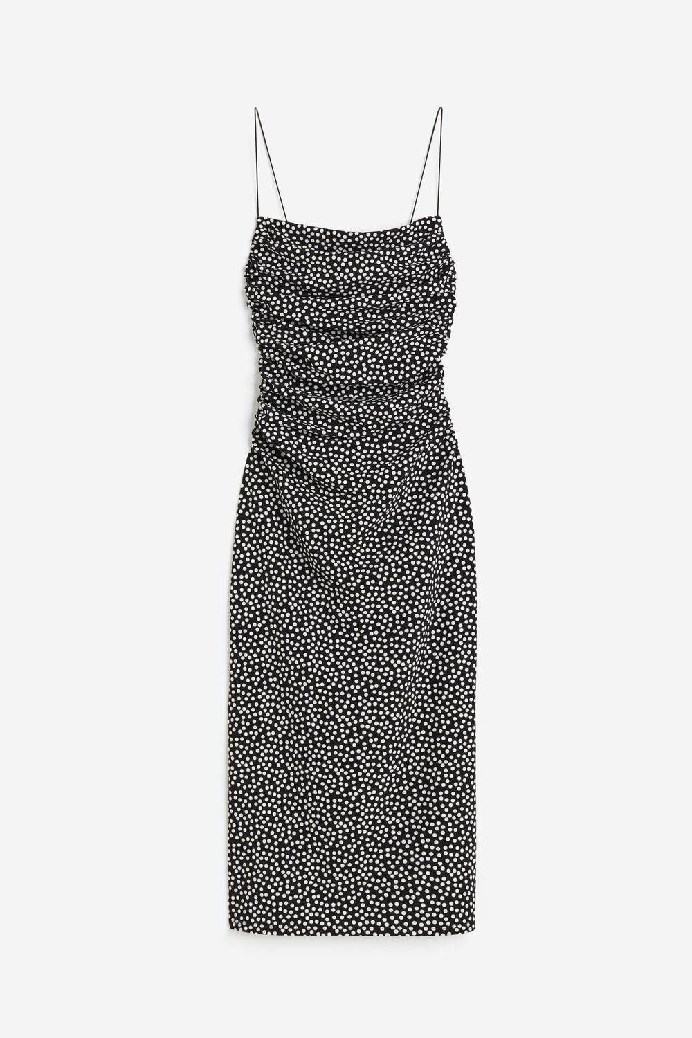 

Платье H&M Draped Bodycon, черный/белый