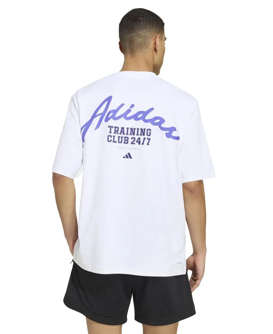 Футболка тренировочная с графическим принтом adidas, White — фото 3