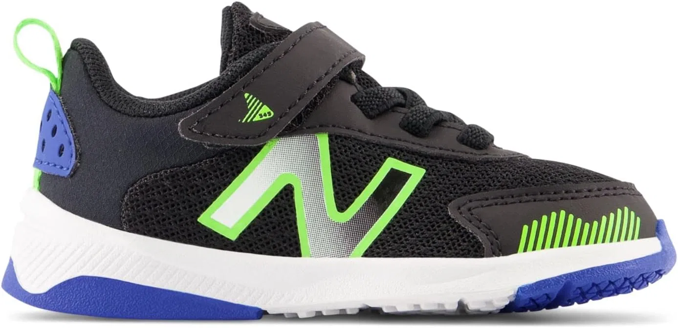 Детские кроссовки с липучкой DynaSoft 545 V1 New Balance, Black/Pixel Green/Cobalt — фото 2