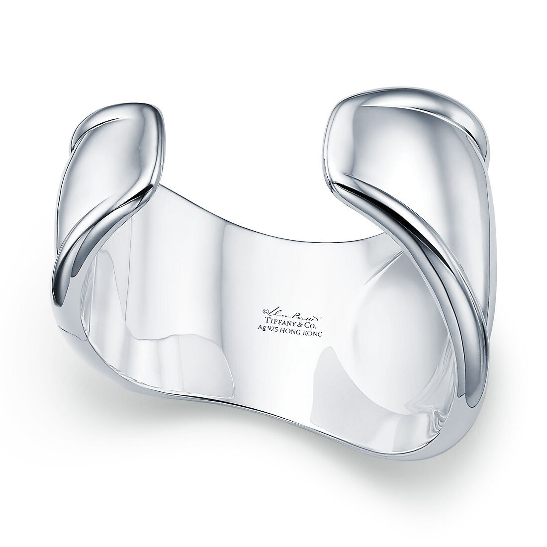 Браслет Tiffany & Co. Elsa Peretti Small Bone, серебро/ снежный обсидиан — фото 4