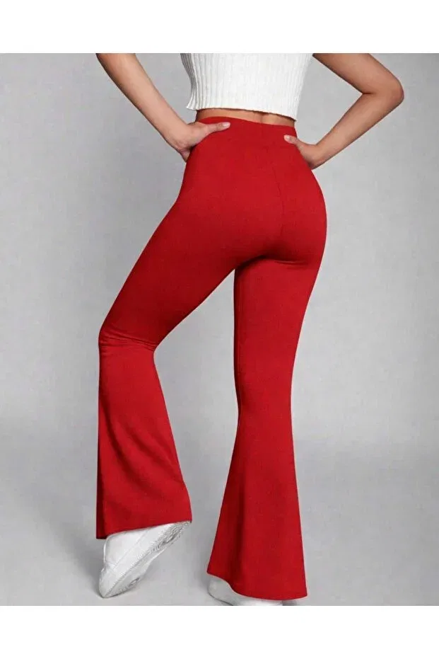 Детские леггинсы для девочек с завышенной талией Limmoda, Red — фото 2