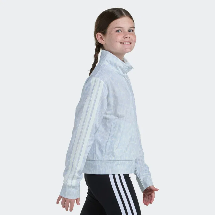 Детская куртка спортивная с принтом adidas AOP 3S TRICOT JACKET, Clear Sky — фото 3