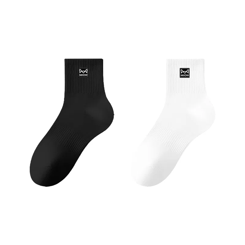 Детские носки до щиколотки, набор из 2 пар, 2 Pack (Black+White) Knee-High, MIIOW — фото 3