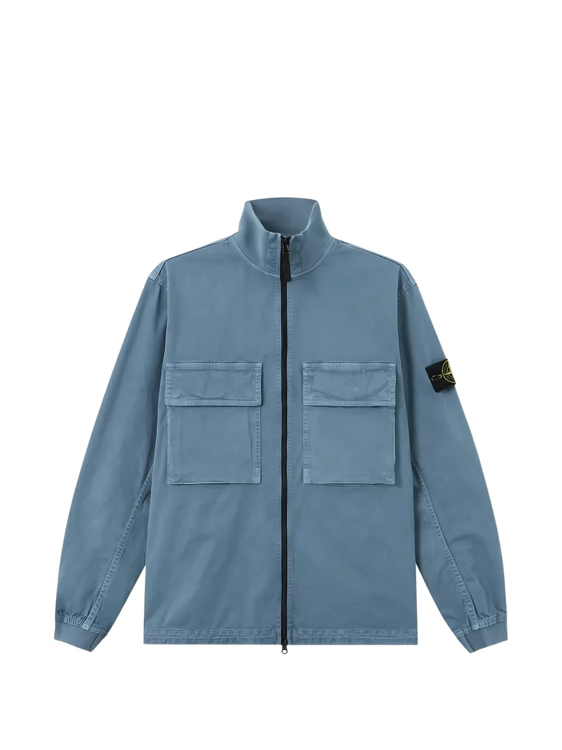 Куртка синяя хлопковая с патчем Stone Island, синий