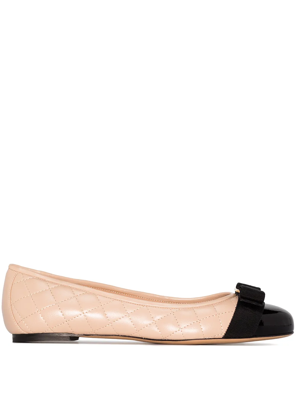Стеганые балетки Ferragamo, нейтральный