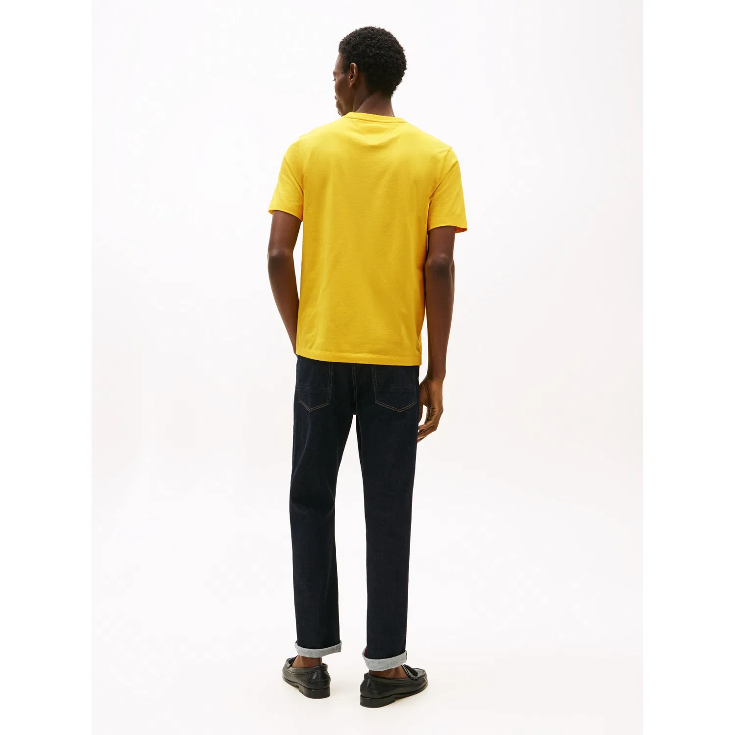 Мужская хлопковая футболка с логотипом Tommy Hilfiger, Yellow — фото 4