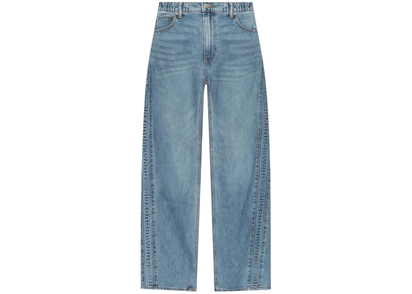 Женские спортивные брюки с принтом Logo Emboss Side Panels Alexander Wang, Vintage Light Indigo