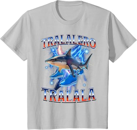 

Футболка Tralalero Tralala Shark Meme, серый