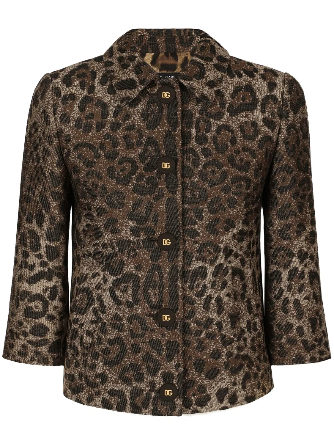 Dolce & Gabbana Жакет жаккардовый с леопардовым принтом