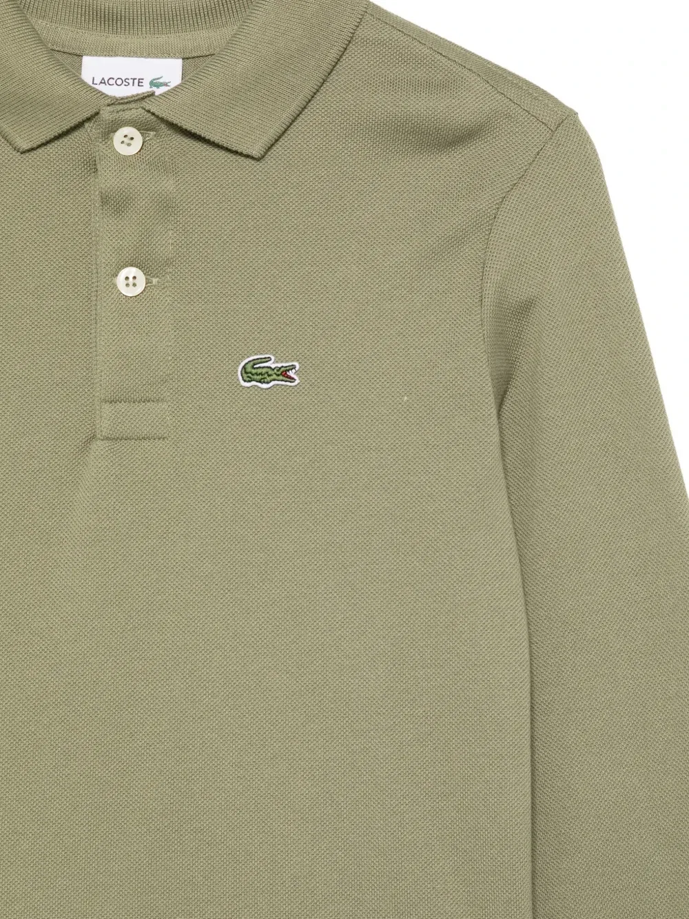 Рубашка поло с длинными рукавами и нашивкой-логотипом Lacoste Kids, зеленый — фото 3