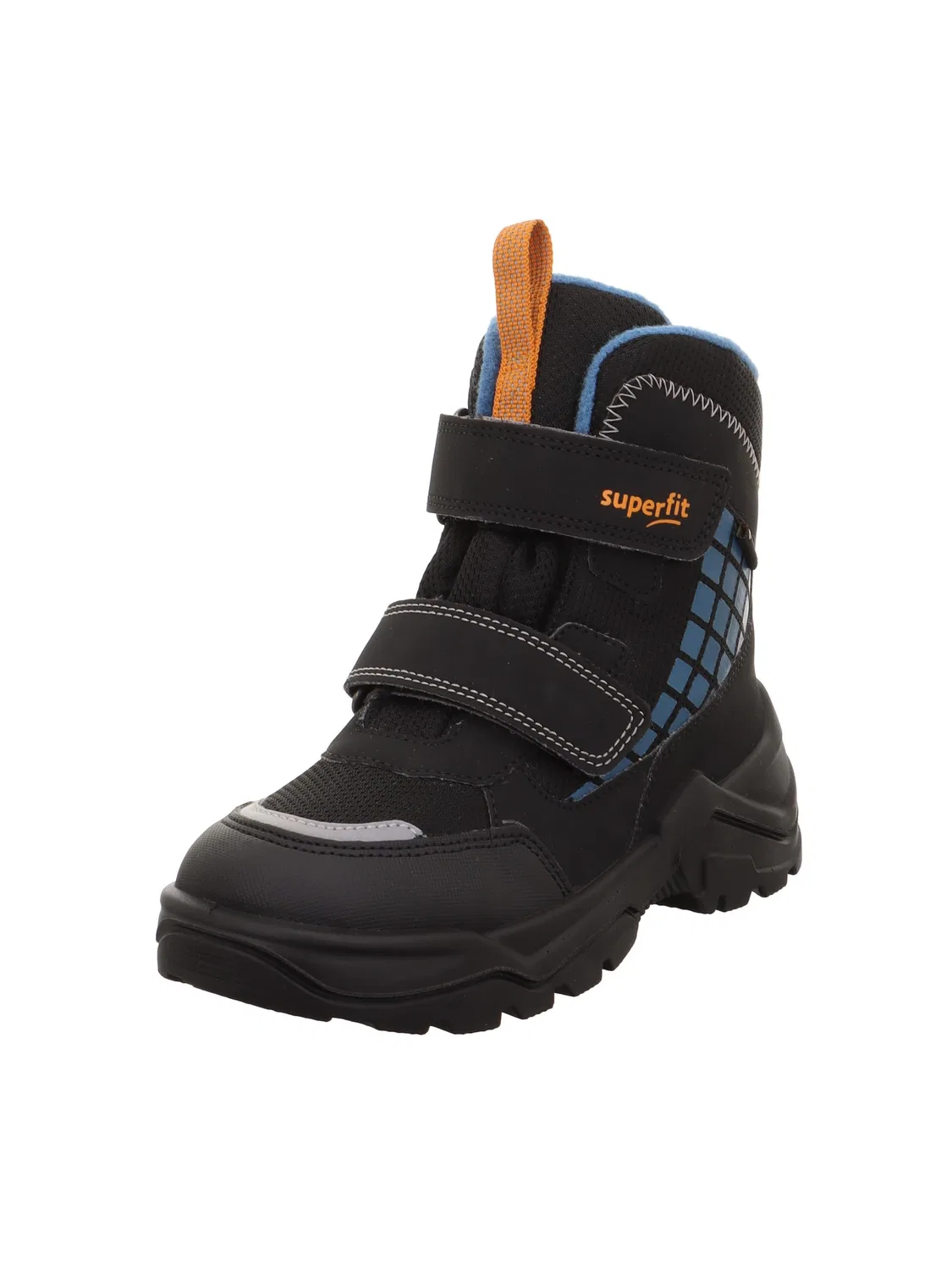 Детские снежные ботинки для мальчиков водонепроницаемые Snow Max Warm Gefütterte Gore-tex Superfit, Schwarz Blue 0030