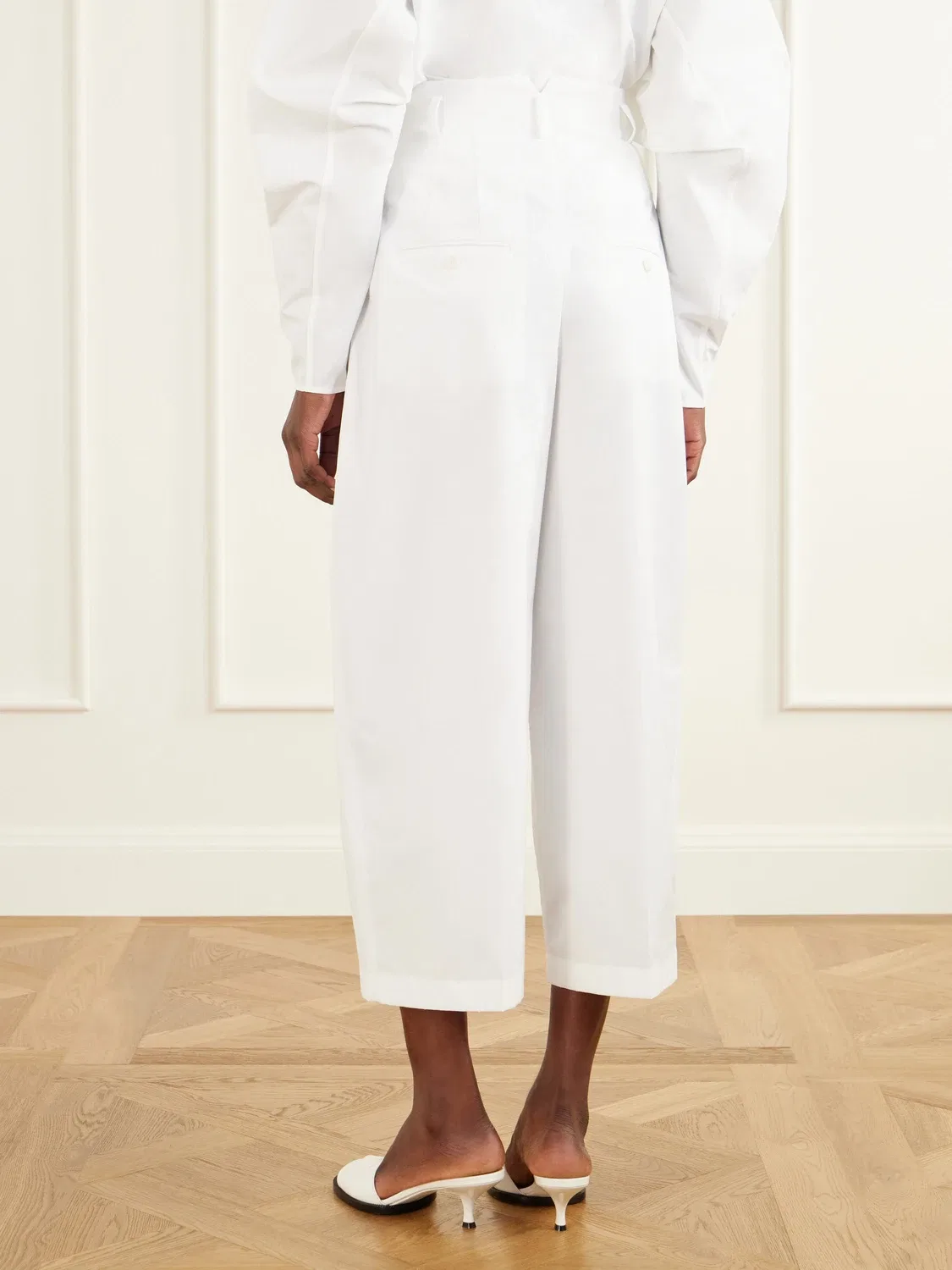 Зауженные хлопковые брюки Miami Jacquemus, белый — фото 4