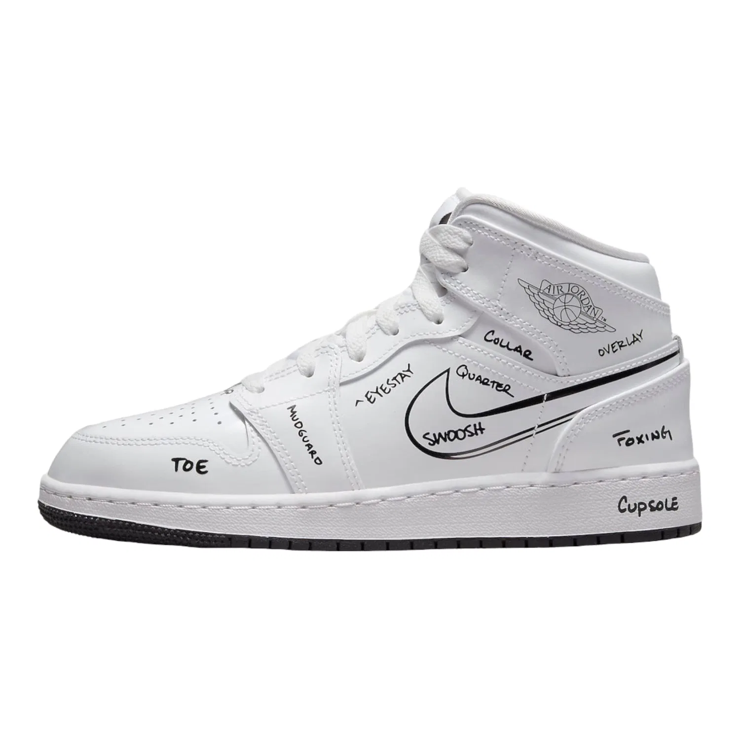 Детские кроссовки с кожаным верхом Air Jordan NIKE, White