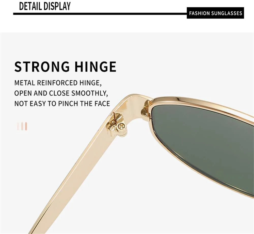 

Солнцезащитные очки в овальной оправе в стиле панк, металлические, классические винтажные, в стиле стимпанк, с защитой от УФ-излучения UV400 KTUCN, C1goldgreen