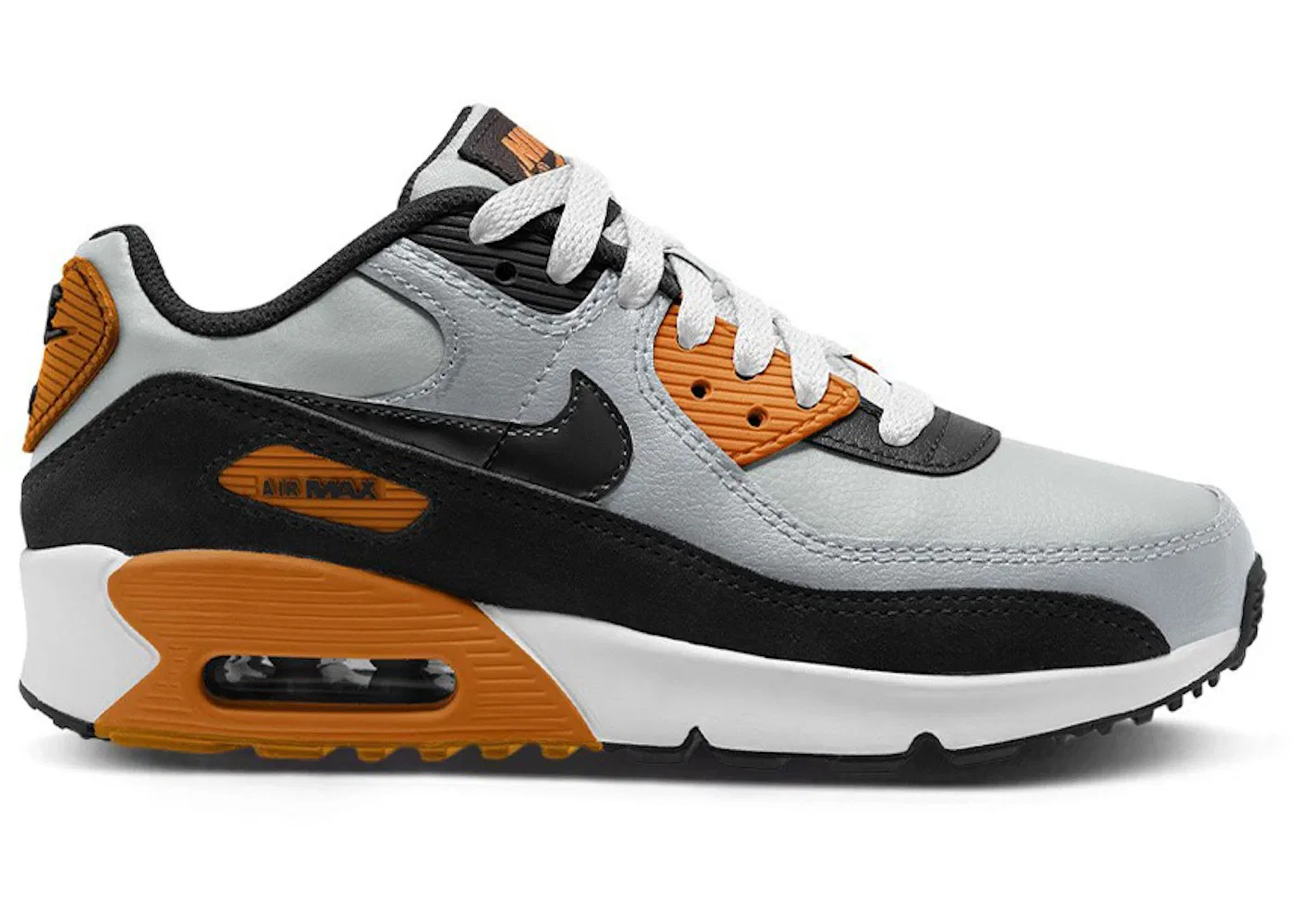 Детские кроссовки Lifestyle с кожаным верхом Nike Air Max 90 Leather, Pure Platinum/Summit White/Monarch/Black
