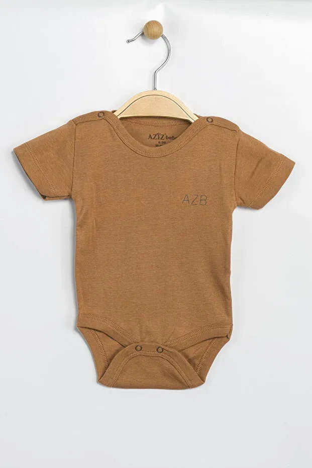 Детское боди для новорожденных хлопковый с принтом Basics Aziz Bebe, Brown