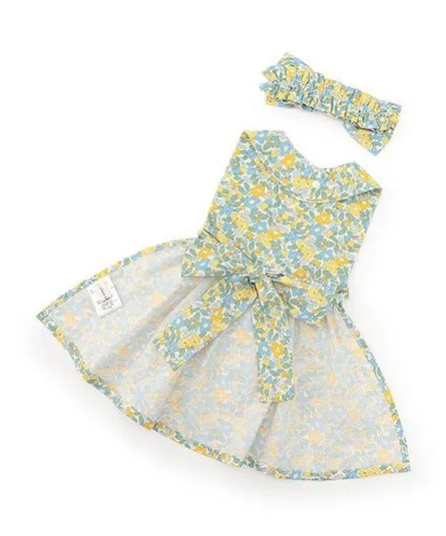 Детский комплект фартука с повязкой на голову с цветочным принтом Floral Apron Gift Set sense of wonder, Pink — фото 3