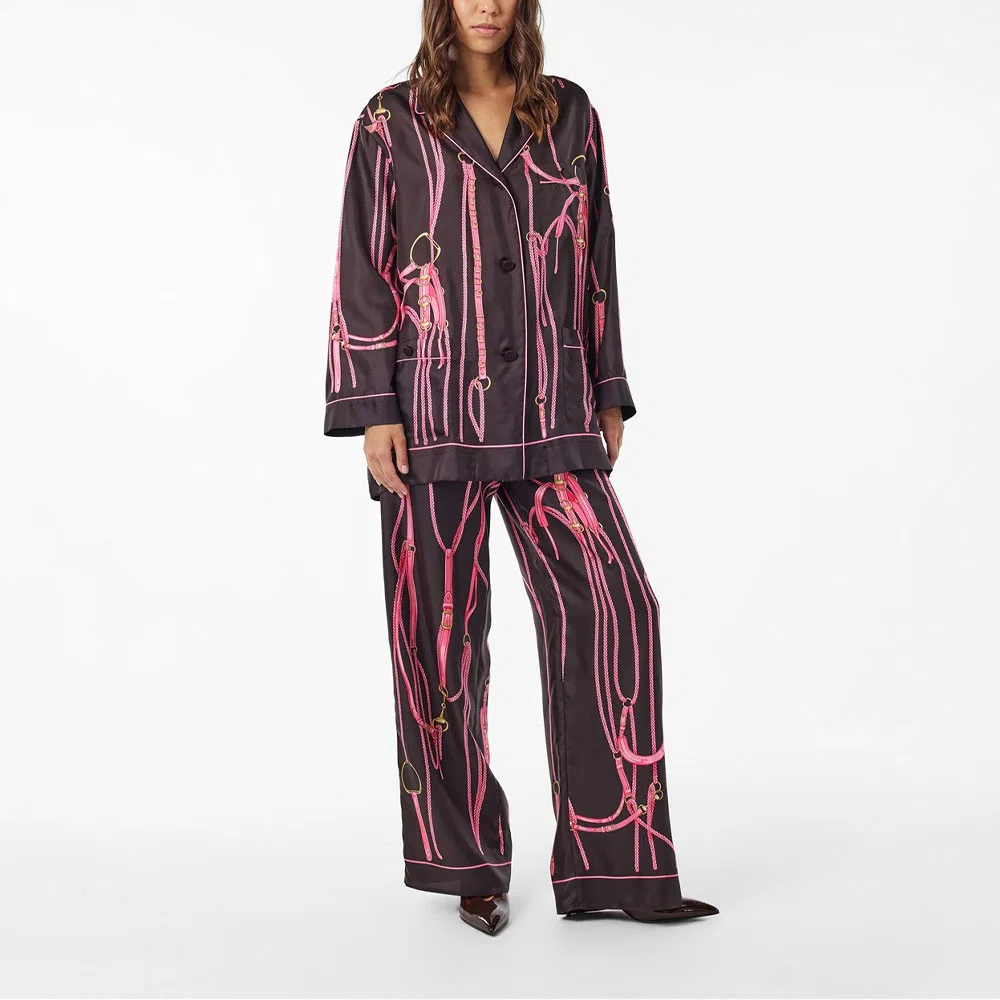 Брюки женские GUCCI FW25, Классический крой, Коричневый — фото 4
