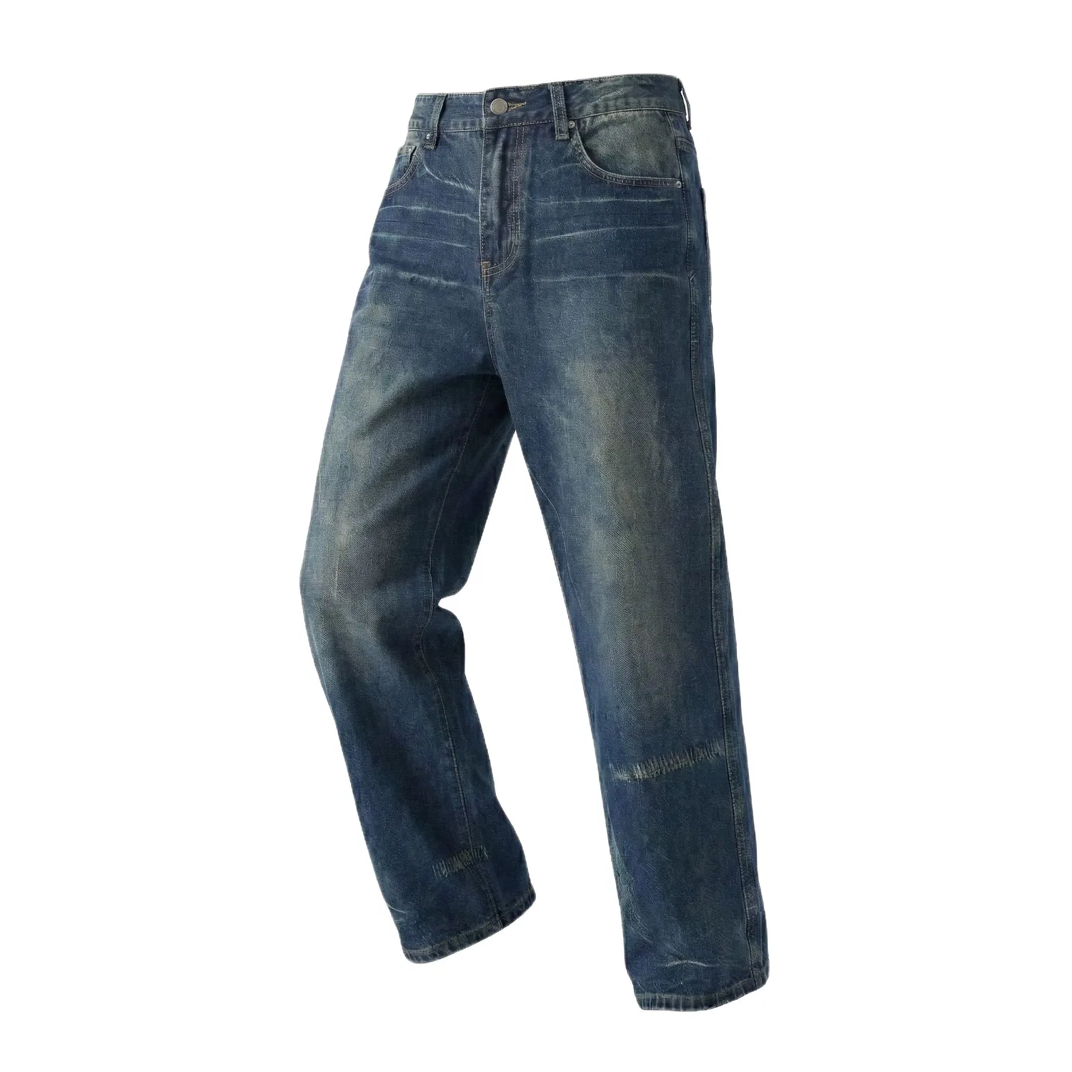 Детские джинсы свободного кроя с потертостями Red bean, Dark Blue
