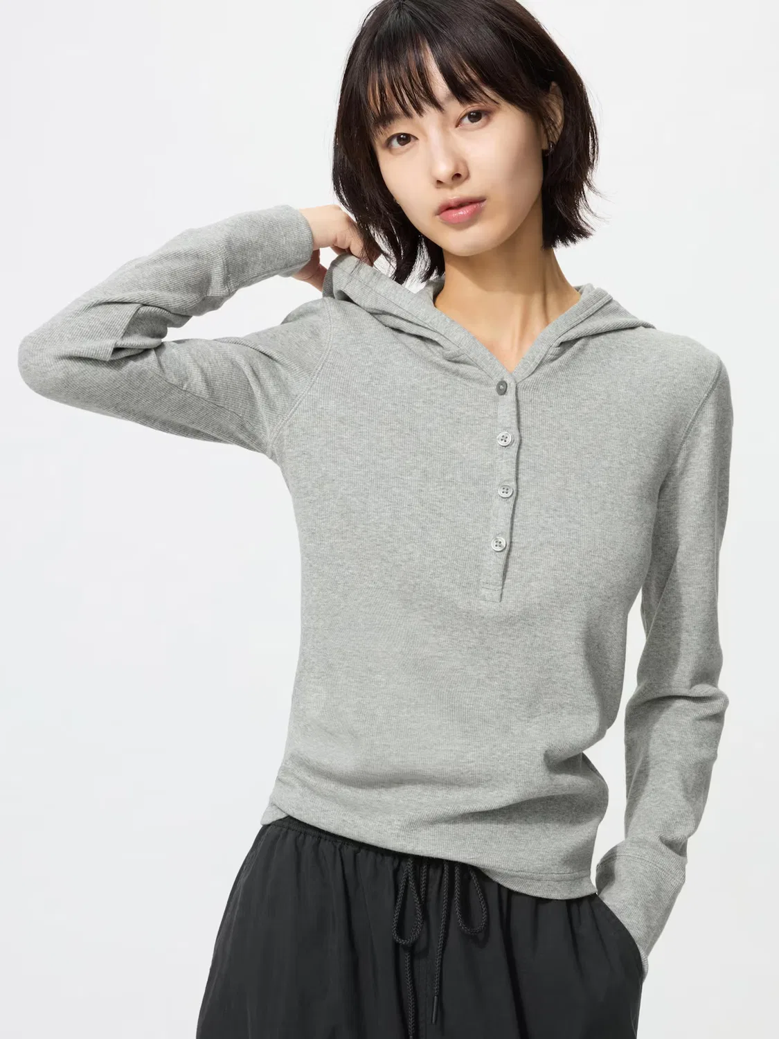 Худи Uniqlo, мужское, серый