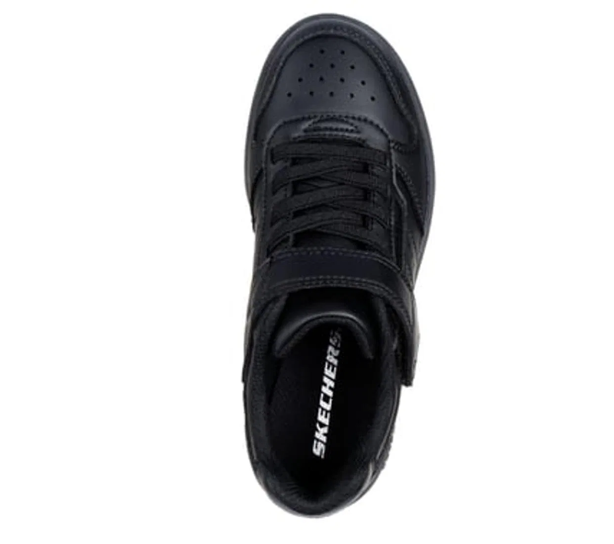 Детские кроссовки для мальчиков с перфорацией Skechers Quick Street Trainers, Black Synthetic Black Trim — фото 3
