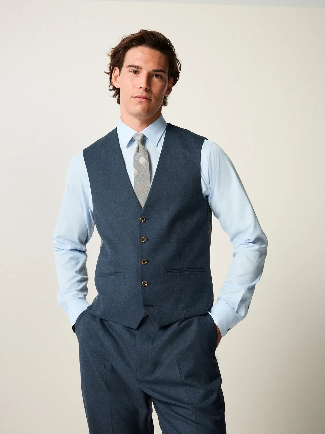 Жилет Slim Fit из фланели Next, синий