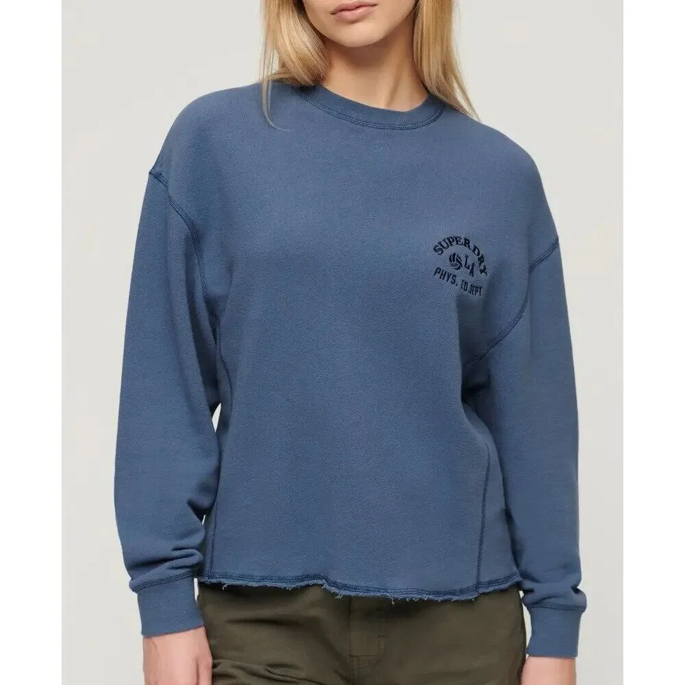 Женский свитшот с круглым вырезом Athletic Essentials Superdry, Blau — фото 2