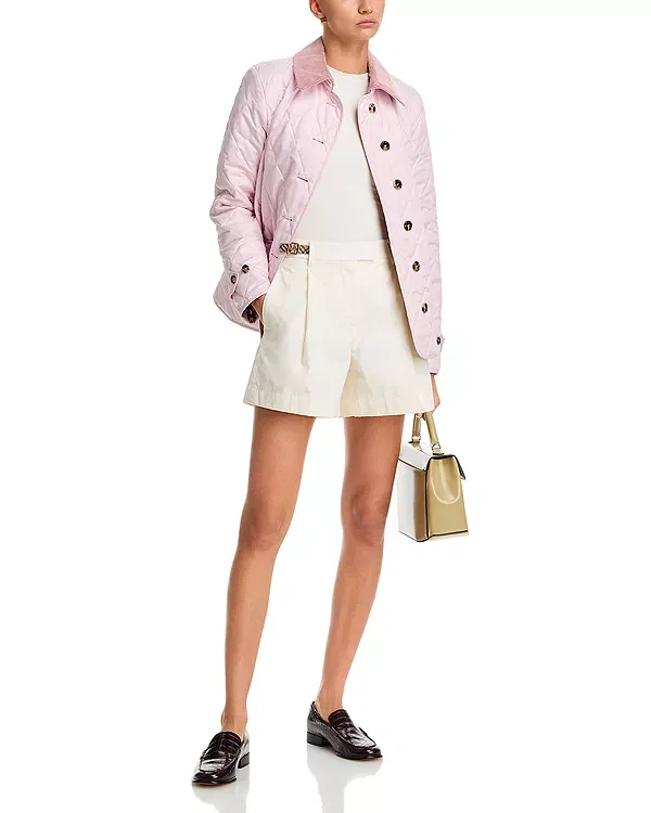 Женская стеганая куртка с хлопковым воротником Fernleigh Burberry, Mallow Pink — фото 2