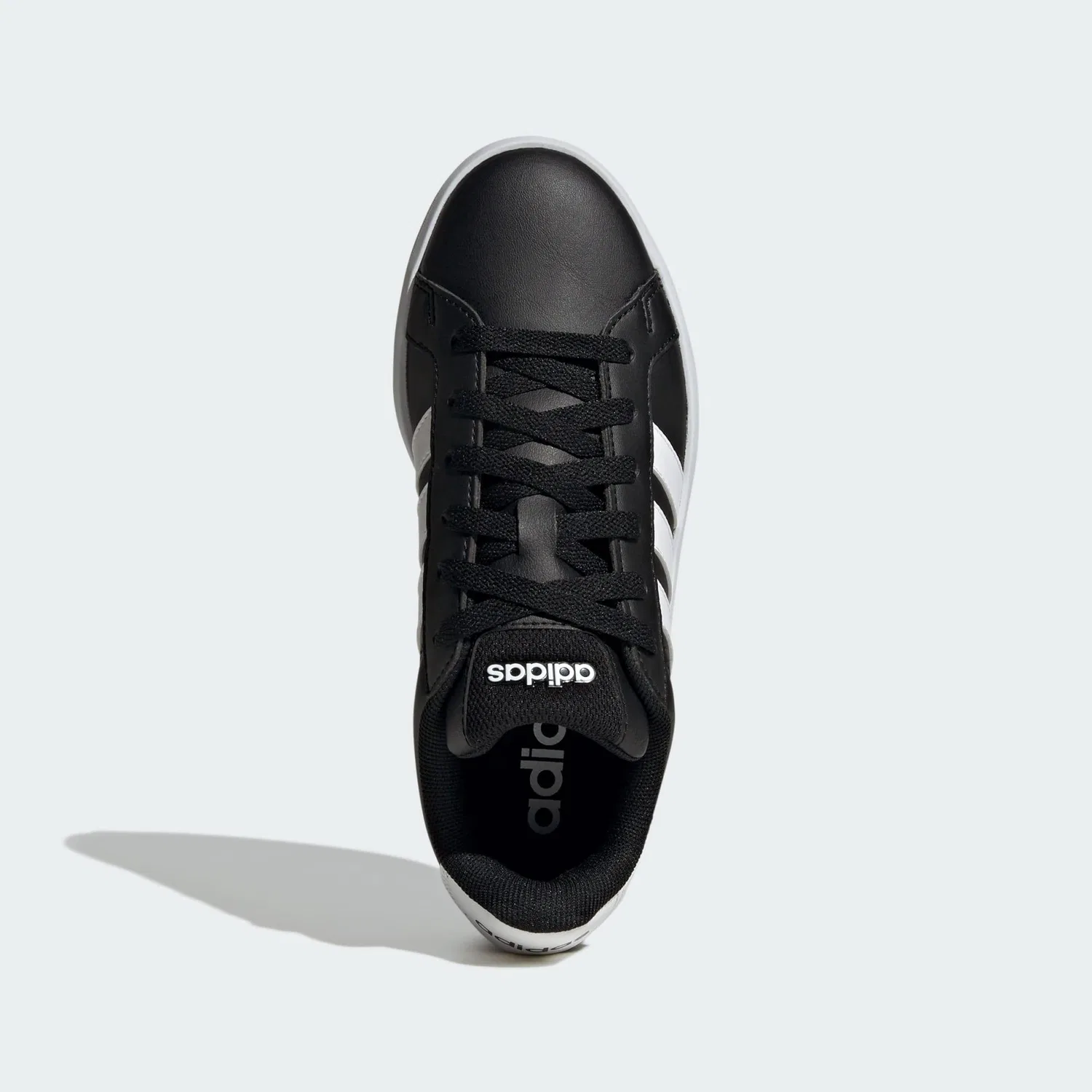 Детские кожаные кроссовки Grand Court 3.0 Adidas, Schwarz Weiß — фото 2