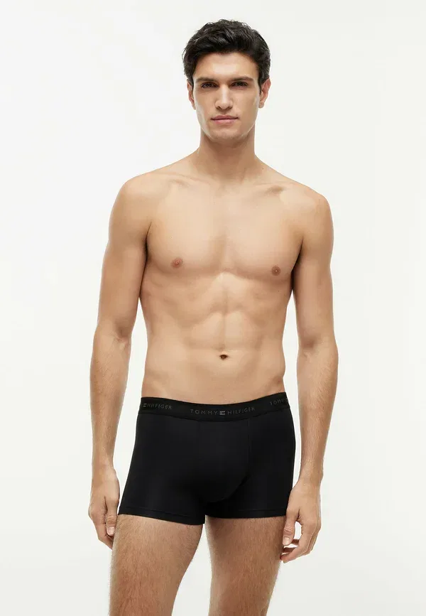 Трусы, комплект из 3 штук, облегающие, signature waistband trunks Tommy Hilfiger black, черный — фото 2