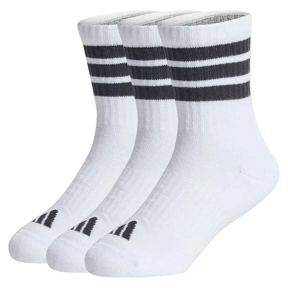Детские носки с мягкой подошвой 3 Stripes Cushioned Sportswear Adidas, White