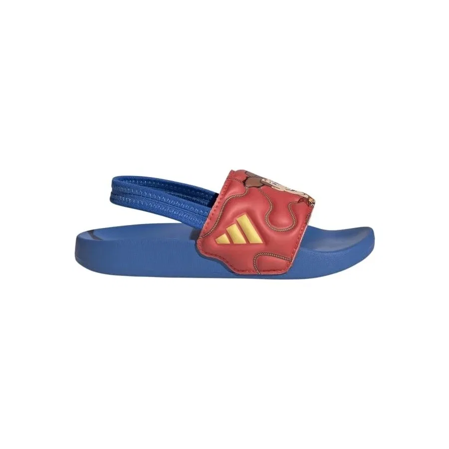 Детские шлепанцы с принтом Toy Story Adidas Adilette Estrap Woody, Bright Royal Bold Gold Semi Lucid Red