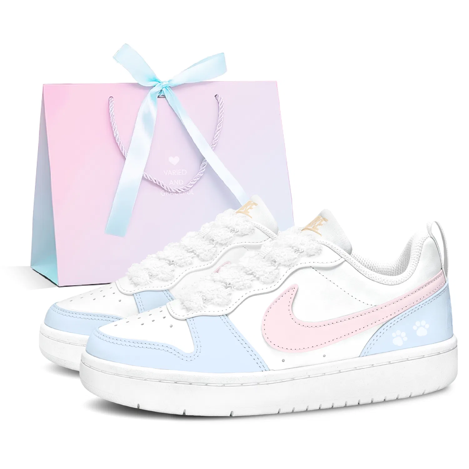 Детские скейтборд-кроссовки с низким верхом Blue Pink Nike