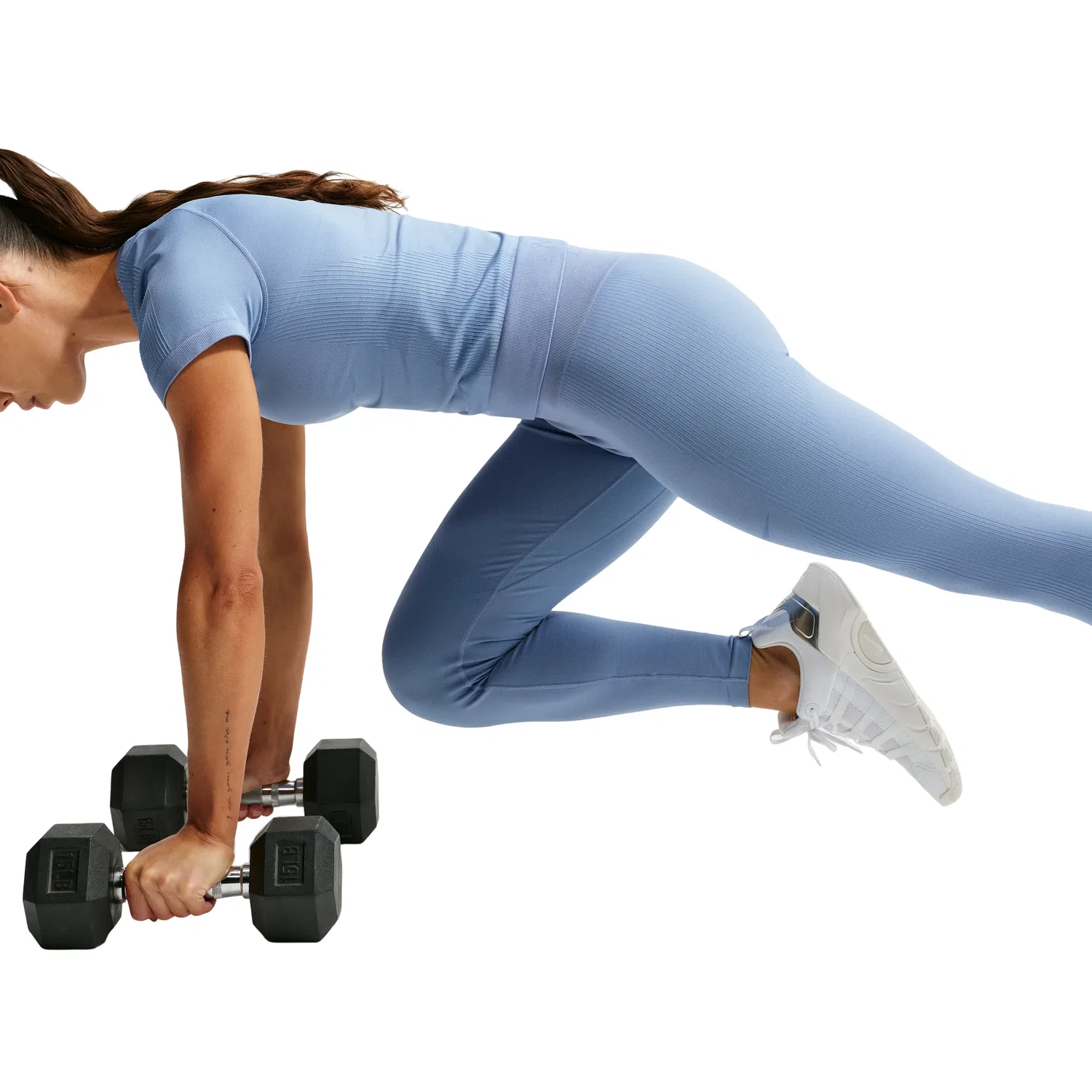 Женские леггинсы Pro Seamless High-Waisted 7 8 Leggings 'Work Blue' Nike, Work Blue — фото 4