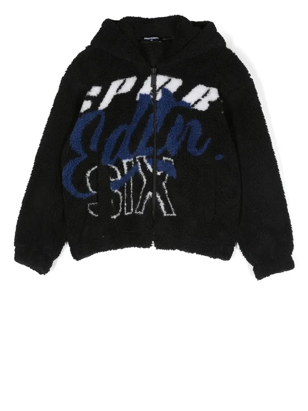 Флисовое худи на молнии Dsquared2 Kids, черный