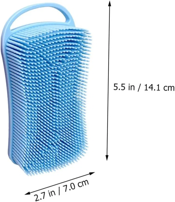 Щетка для душа силиконовая, STOBAZA, 1 шт, 14.1x7x3.7 см, Blue — фото 2