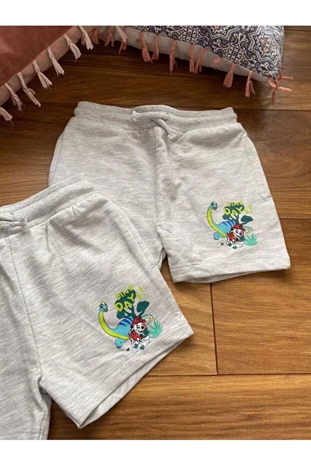 Детские шорты для мальчиков с принтом Aden Baby, Gray — фото 3