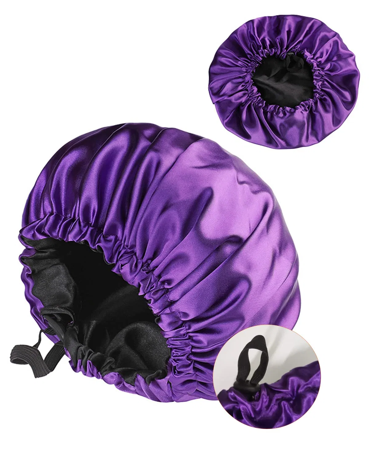 Шапочка для душа Double Sided Satin Bonnet, MUFEKUM, Purple