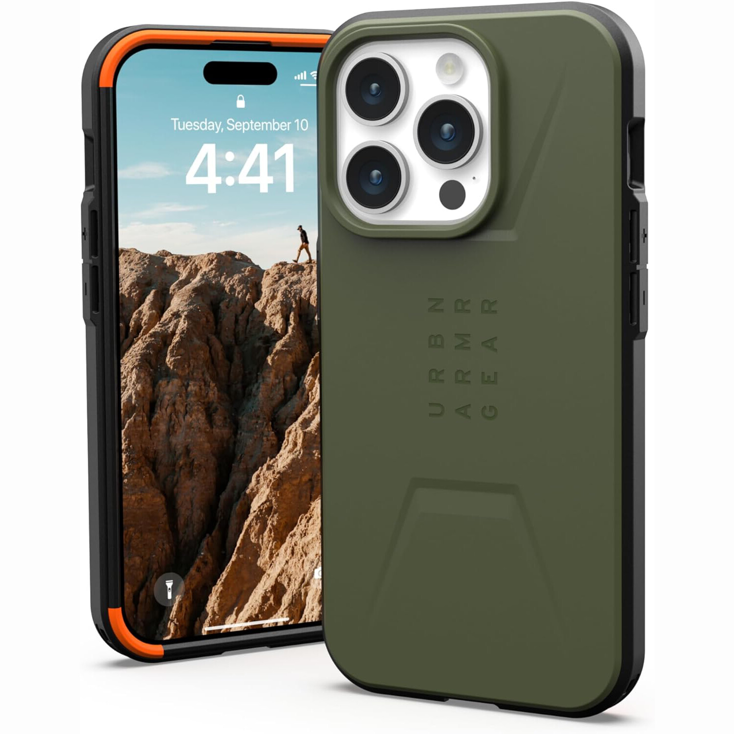 

Чехол UAG Civilian для iPhone 15 Pro, Olive Drab, Хаки, Чехол UAG Civilian для iPhone 15 Pro, Olive Drab