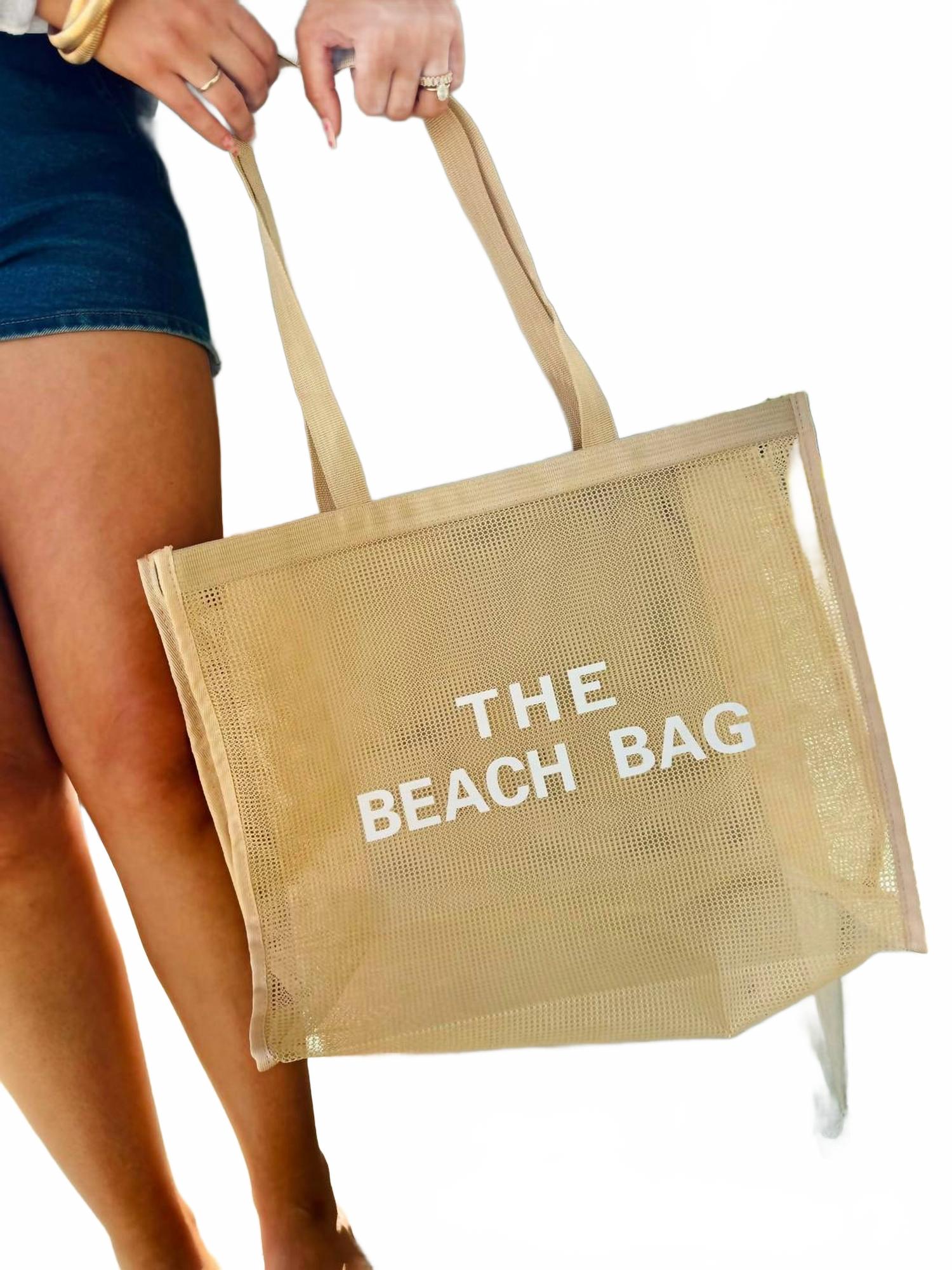 

Женская пляжная сумка-сетка цвета хаки Judson & Company