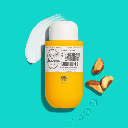 Укрепляющий и восстанавливающий кондиционер SOL DE JANEIRO Brazilian Joia Strengthening + Smoothing Conditioner, 295 мл — фото 4