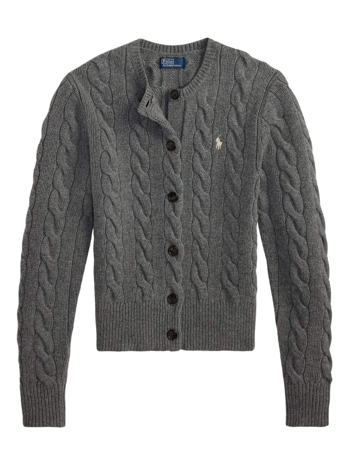 Polo Ralph Lauren Кардиган серый из шерсти и кашемира