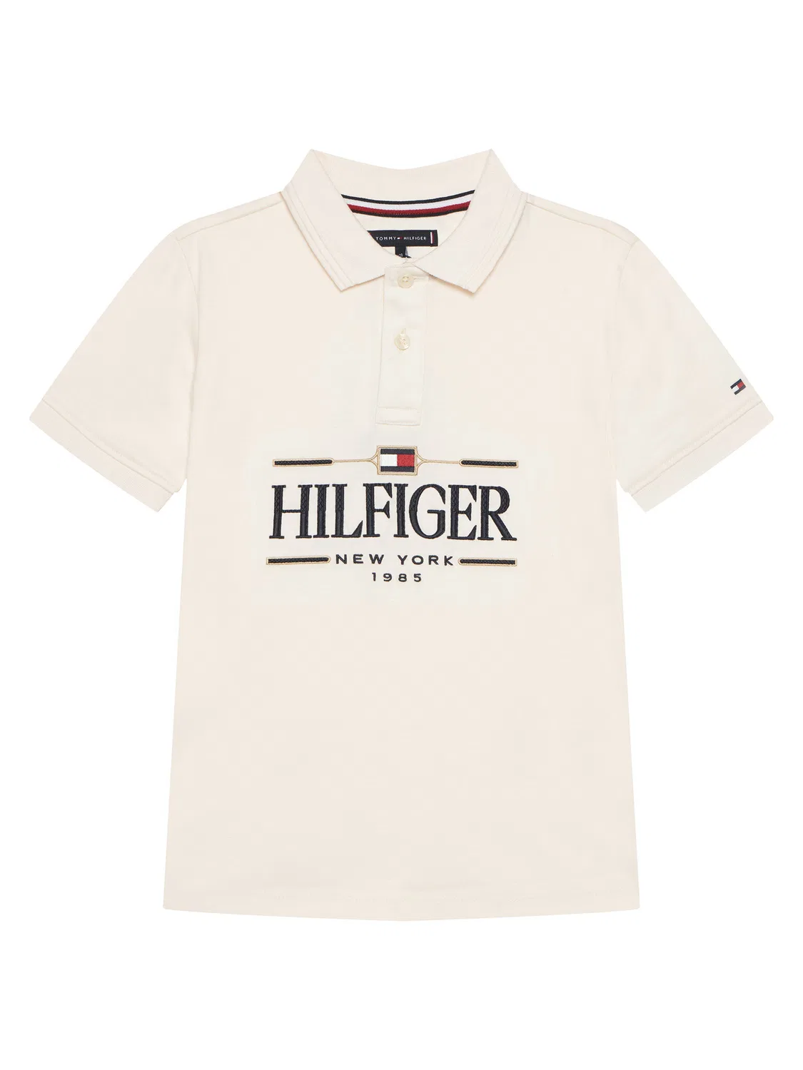 Поло цвета экрю стандартного кроя для мальчика Icons Tommy Hilfiger, кремовый